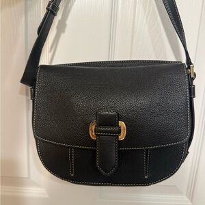 Michael Kors Black Crossbody Bag with Gold Buckle